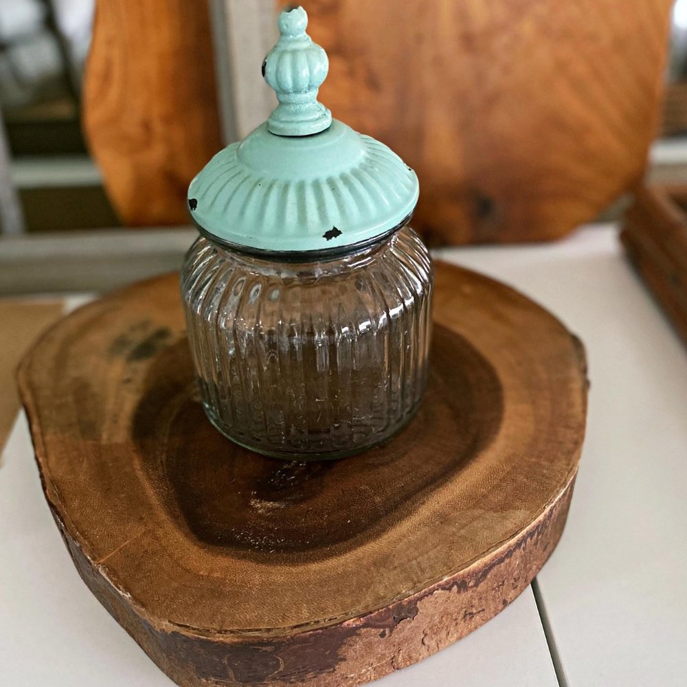 Vintage Jar with Distressed Lid